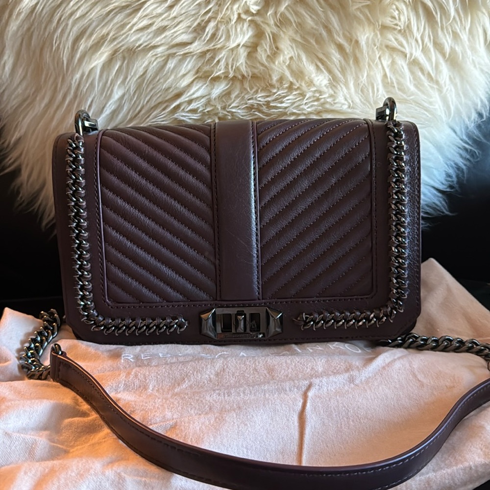 Rebecca Minkoff Quilted Love crossbody with chain